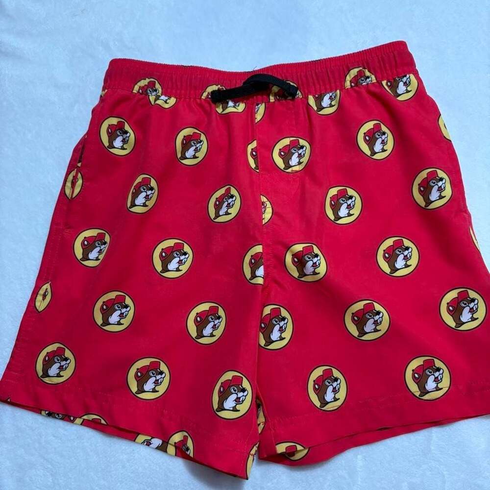 Buc-ee's Red Beaver Logo Swim Trunks Youth Medium